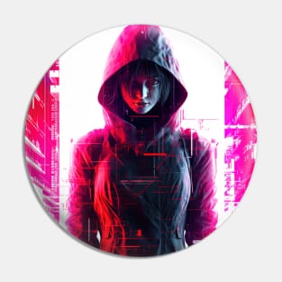 cyberpunk 2077 hacker girl - style design 3 Pin