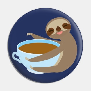 sloth, sloffee, coffee cup Pin