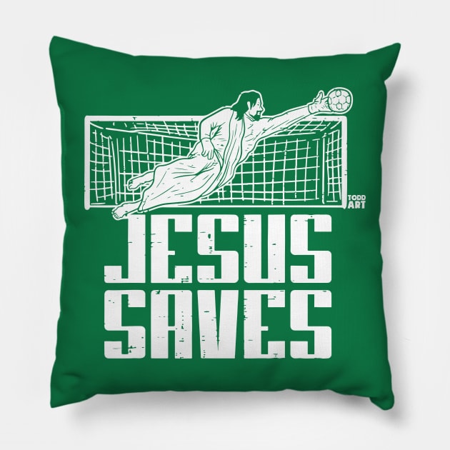 JESUS SAVES Pillow by toddgoldmanart