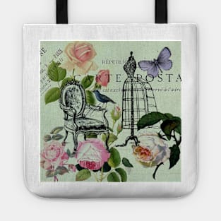 botanical butterfly garden roses french mannequin fashion paris Tote