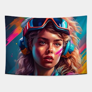 80s Decade Sport Fashion Tapestry