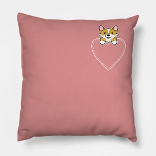 Cute Corgi in Heart Pocket Pillow