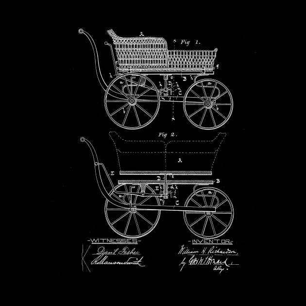 Baby Carriage Vintage Patent Drawing by TheYoungDesigns