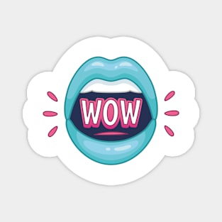 BLUE LIPS WOW KAWAII DESIGN ANIME MOUTH SEXY KAOMOJI LIPS EMOTICON Magnet