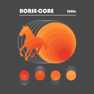 Bauhaus Horse Core Orange Vaporwave in White T-Shirt