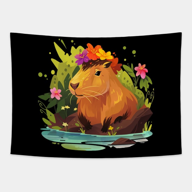 capybara Tapestry by piratesnow