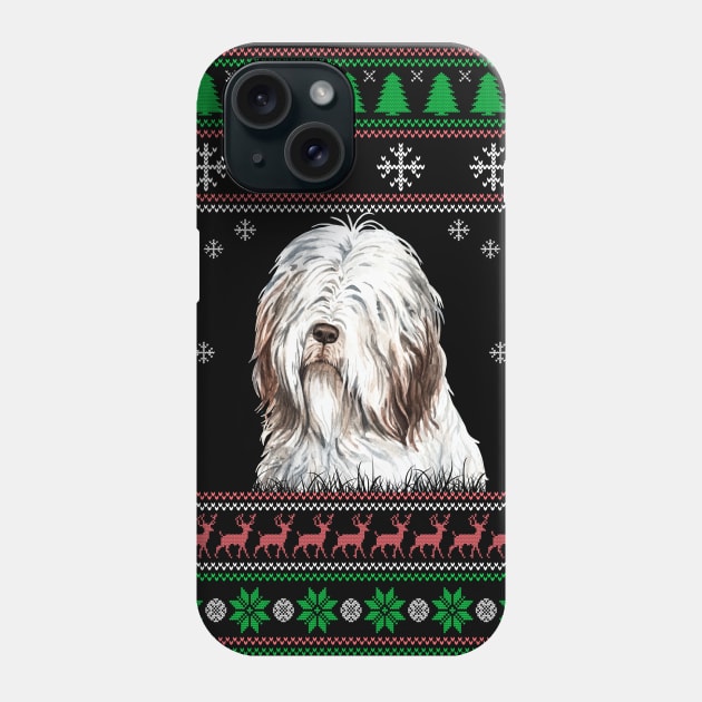 Cute Bearded Collie Dog Lover Ugly Christmas Sweater For Women And Men Funny Gifts Phone Case by uglygiftideas