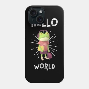 Hello World! Frog on the go Phone Case