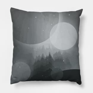 Grayscale sci fi Pillow