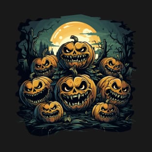 Evil pumpkins celebrate halloween T-Shirt