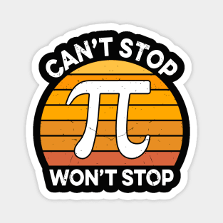 Can't Stop Pi Won't Stop Math Pi Day Teacher Leopard Rainbow Magnet