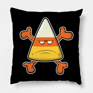 Halloween Candy Corn And Crossbones Pillow