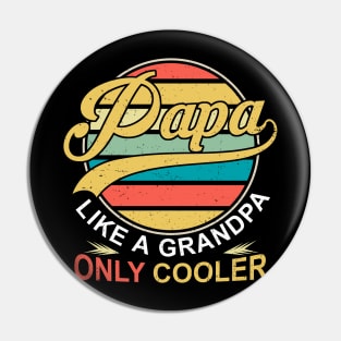 PAPA like a Grandpa ONLY COOLER Funny Dad Papa Definition Pin