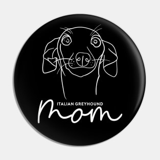 Italian Greyhound mom; with cute cartoon IGGY line art. Pin