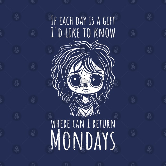 Funny Monday Blues For Girls - vertical distressed by NeverDrewBefore