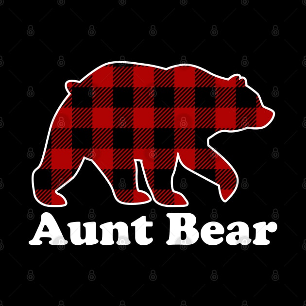 Aunt Bear Red Plaid Christmas Pajama Family by DragonTees