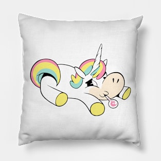 sick unicorn Pillow