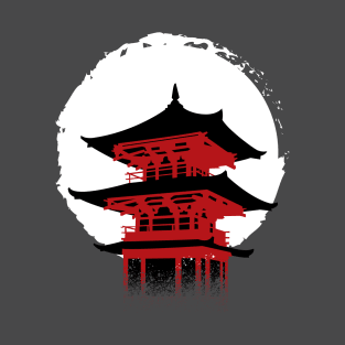 Japan temple moon T-Shirt