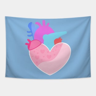 pink heart and arteries Tapestry