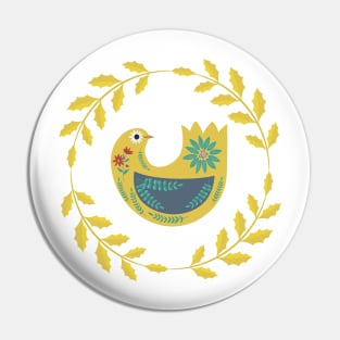 Retro Bird Ornament Pin