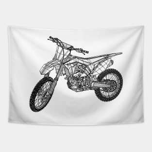 CRF250R Bike Blueprint Sketch Art Tapestry