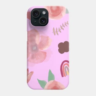 Pale pink flower pattern theme Phone Case