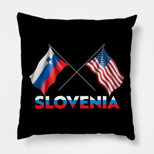 Slovenian Pride Flag T-Design Pillow