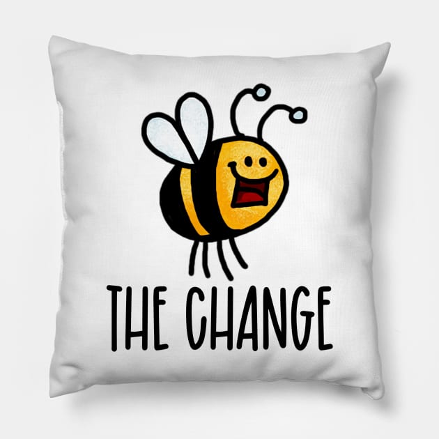 Bee the Change III Pillow by Corrie Kuipers