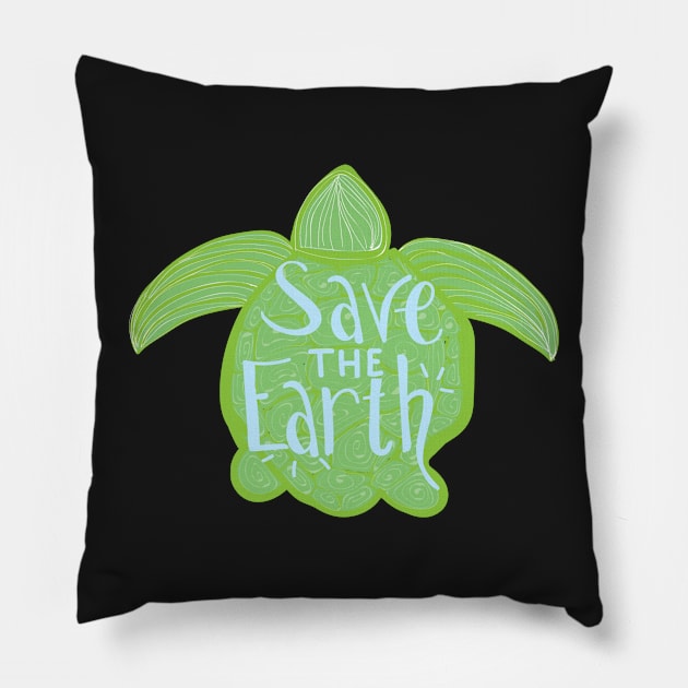 Save The Earth Turtle Pillow by Richardsonh25