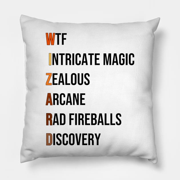 Wizard Mage Class RPG Roleplaying Dungeon Sorcerer Meme Gift Pillow by TellingTales