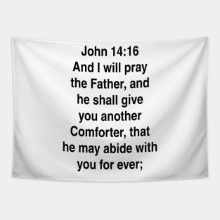 John 14:16  King James Version (KJV) Bible Verse Typography Tapestry