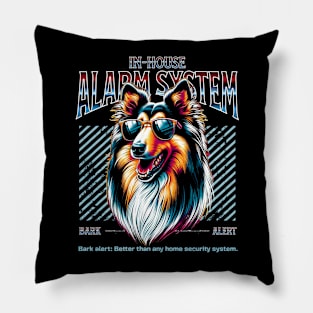 Bark Alert Collie Dog Pillow