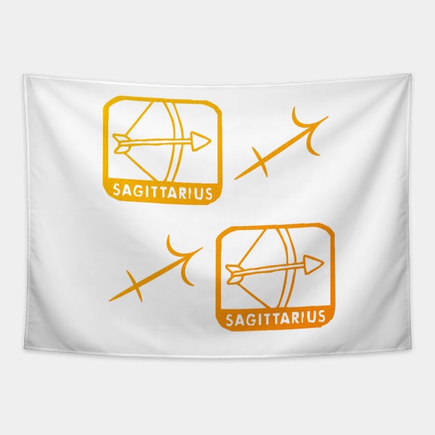 Sagittarius Birth Sign - Yellow Tapestry by BurritoKitty