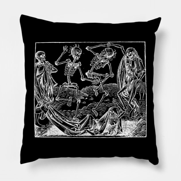 Dancing Skeletons Pillow by Pixelchicken