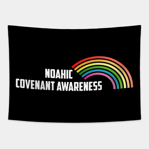 Rainbow Noahic Covenant Awareness Christian Shirt Tapestry by Terry With The Word