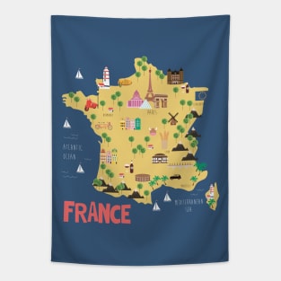 France illustrated map Tapestry