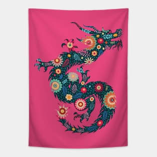 Dragon with flowers Tapestry