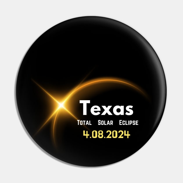 2024 Solar Eclipse Texas USA Totality Pin by Peter smith