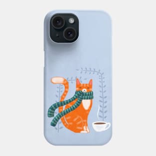 Winter Ginger Coffee Cat Phone Case