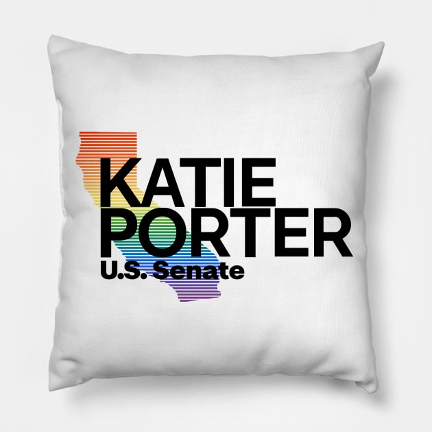 Katie Porter 2024 LGBTQ | Gay Pride US Senate Election Pillow by BlueWaveTshirts