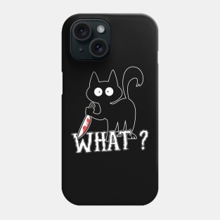 What? Cat Knife Halloween Phone Case
