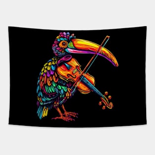 Hornbill Playing Violin Tapestry