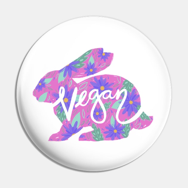 Vegan Bunny Pin by IllustratedActivist