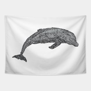 Dotwork Dolphin Art Print Tapestry