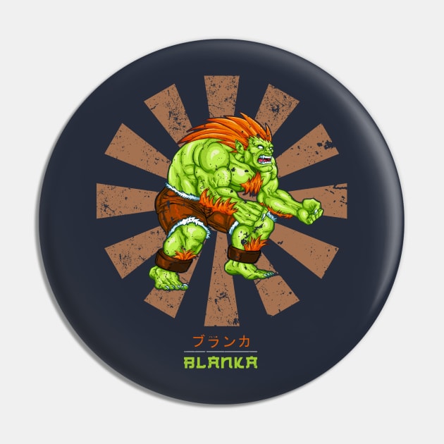 Blanka Street Fighter Retro Japanese Pin by Nova5