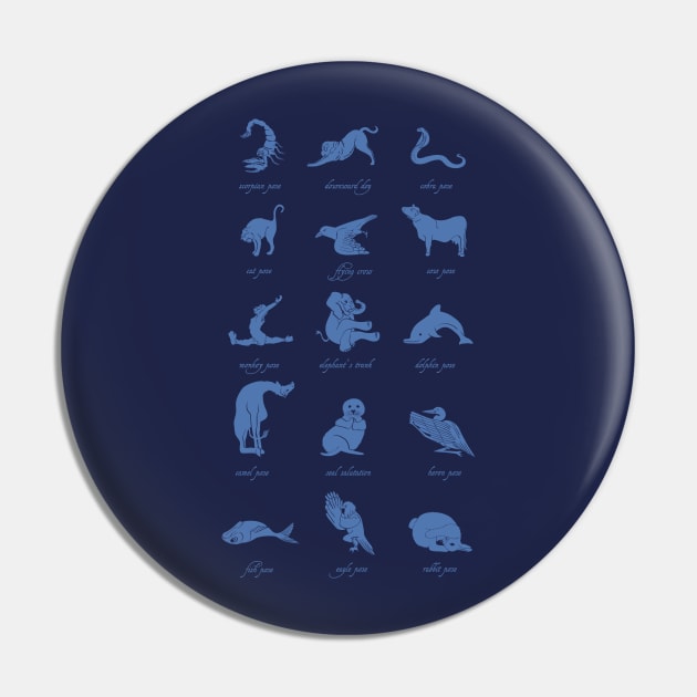 Animal Yogis_Blue Pin by kellabell9