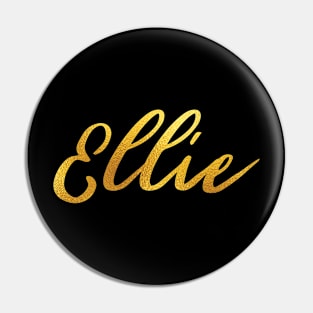 Ellie Name Hand Lettering in Faux Gold Letters Pin