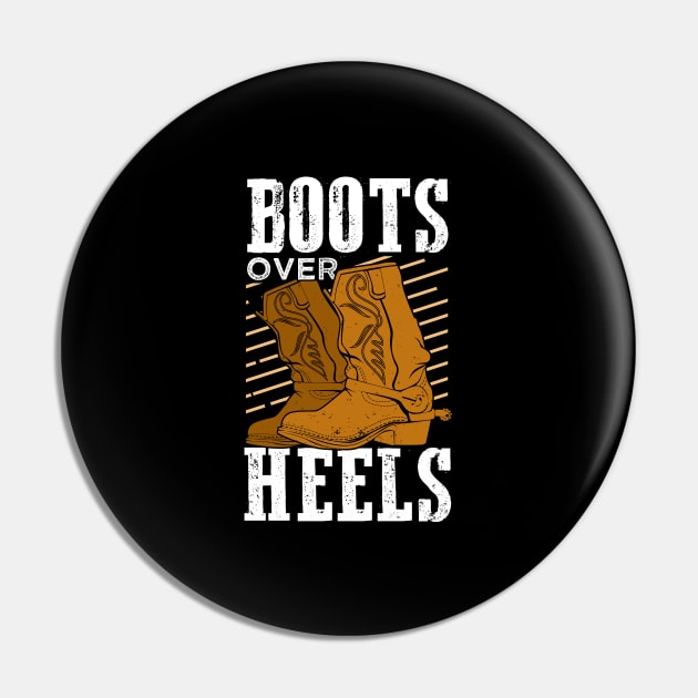 Boots Over Heels Equestrian Girl Gift Pin by Dolde08