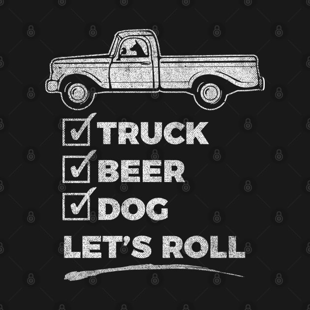 Funny - Truck, Dog, Beer Checklist - Novelty graphic 2 by Vector Deluxe