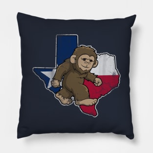 Texas Bigfoot Sasquatch Squatch Texan Map Flag Pillow